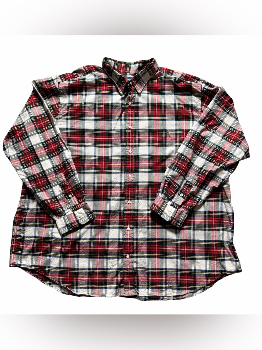 Ralph Lauren Plaid Button Down Shirt Men’s 4XB Big & Tall Cotton